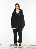 VARZAR(バザール) Original White Logo Hood Zip-up Black