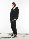 VARZAR(バザール) Original White Logo Hood Zip-up Black