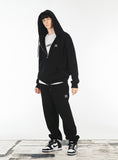 VARZAR(バザール) Original White Logo Hood Zip-up Black