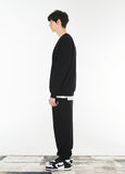 VARZAR(バザール) Original White Logo Banding Sweatpants Black