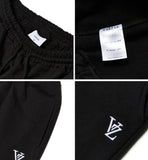 VARZAR(バザール) 3D Monogram White Embroidery Rib Sweatpants Black