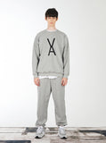 VARZAR(バザール) Original Black Logo Rib Sweatpants Gray