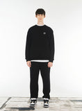 VARZAR(バザール) Original White Logo Rib Sweatpants Black