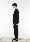 VARZAR(バザール) Original White Logo Rib Sweatpants Black