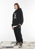 VARZAR(バザール) Original White Logo Rib Sweatpants Black