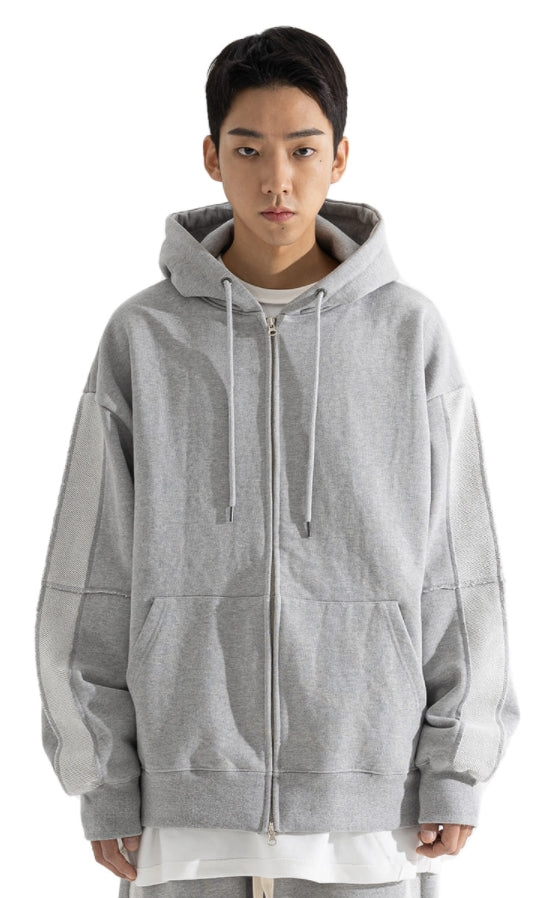 マスノウン(MASSNOUN) REVERS HEAVY SWEAT HOODY ZIP-UP MFOZP004-GY