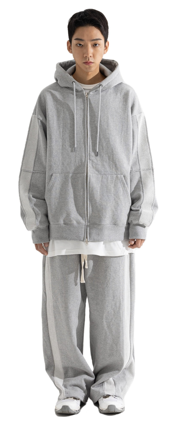 マスノウン(MASSNOUN) REVERS HEAVY SWEAT HOODY ZIP-UP MFOZP004-GY