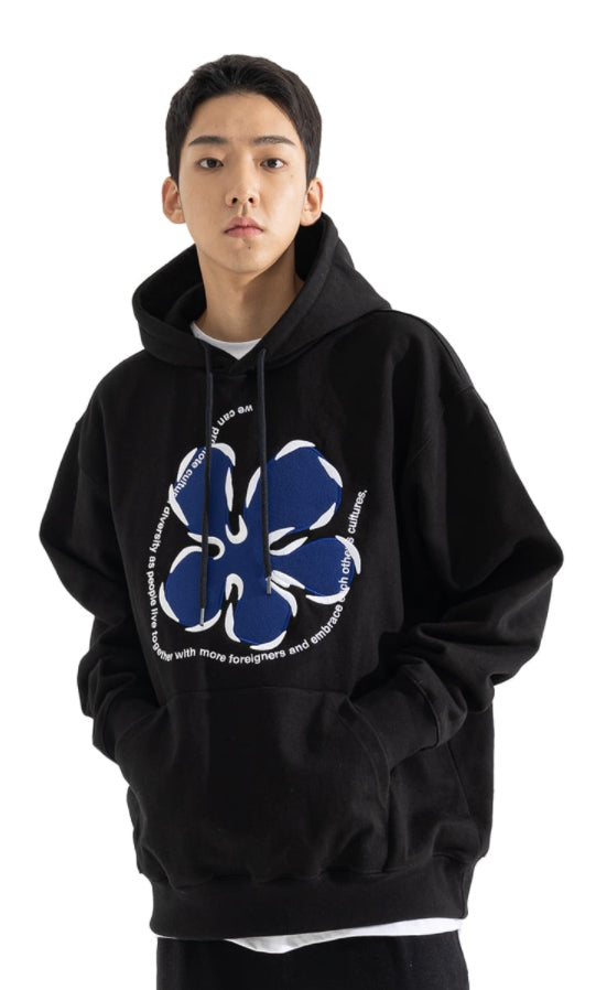 マスノウン(MASSNOUN) STRAWVERRY FLOWER HEAVY SWEAT HOODY MWOHD001-BK