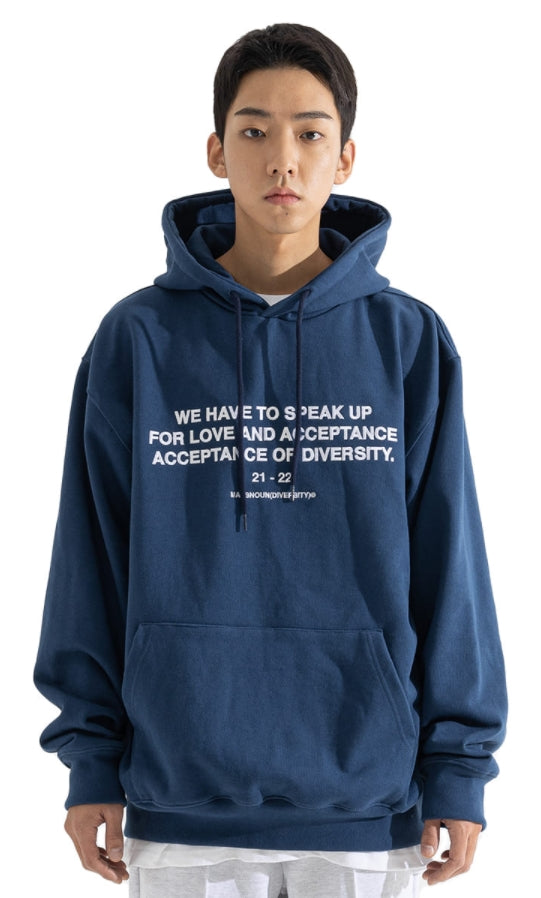 マスノウン(MASSNOUN) SPEAKUP HEAVY SWEAT HOODY MWOHD002-BL