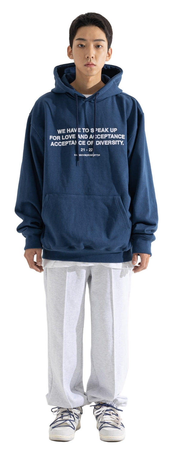 マスノウン(MASSNOUN) SPEAKUP HEAVY SWEAT HOODY MWOHD002-BL