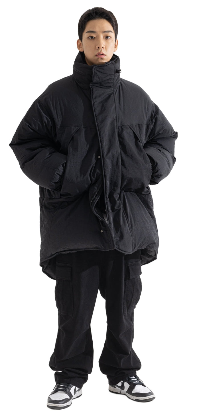 マスノウン(MASSNOUN) INVERTED PLEATS DUCKDOWN MONSTER PARKA MFOPD001-BK