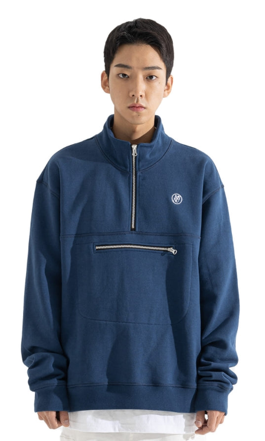 マスノウン(MASSNOUN) PREMIUM HEAVY SWEAT MSNU ANORAK MWOZP001-BL