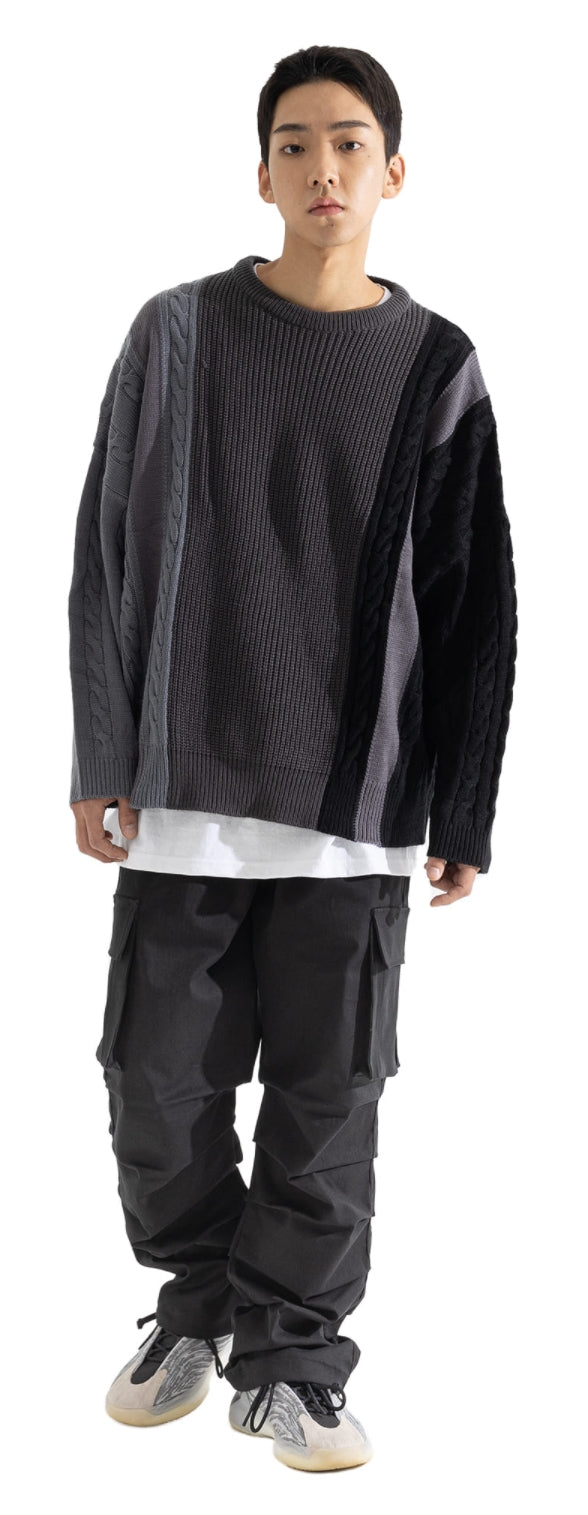 マスノウン(MASSNOUN) CRUMBLE WIDE CARGO PANTS MWOCP001-BK