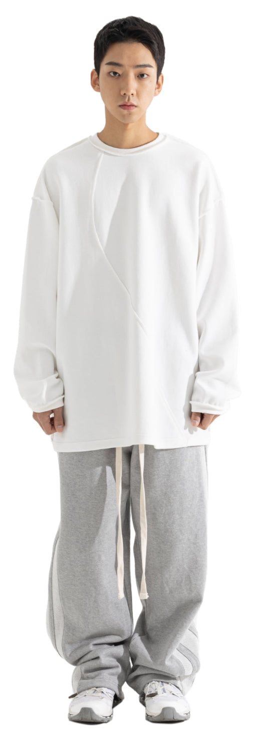 マスノウン(MASSNOUN) REVERS DOUBLE CURL LAYERED LONG SLEEVE MFOLS001-WT