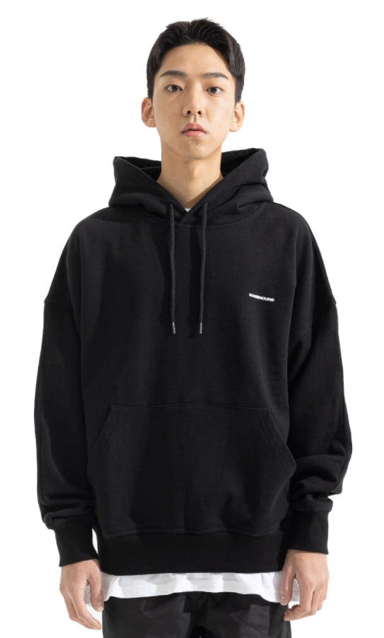 マスノウン(MASSNOUN) C LOGO OVERSIZED HEAVY HOODY MWOHD003-BK