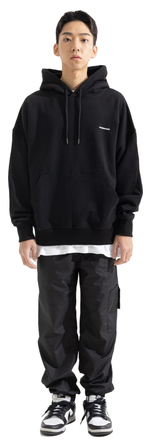 マスノウン(MASSNOUN) C LOGO OVERSIZED HEAVY HOODY MWOHD003-BK