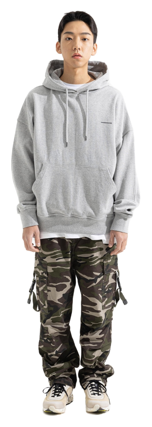 マスノウン(MASSNOUN) C LOGO OVERSIZED HEAVY HOODY MWOHD003-GY