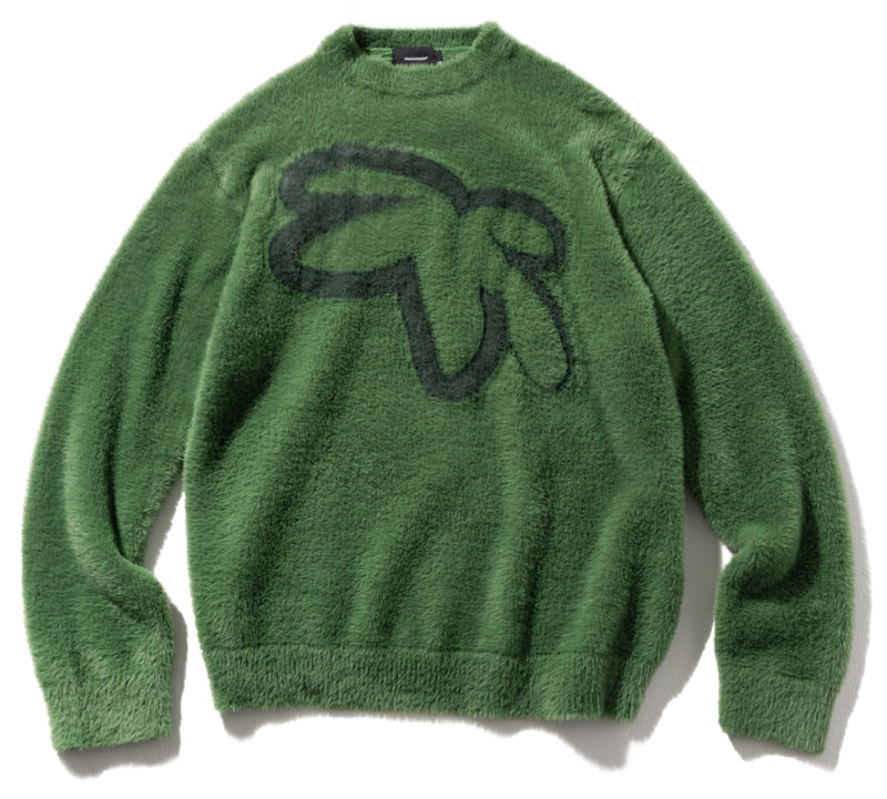 マスノウン(MASSNOUN) DIVERSITY MOHAIR KNIT MWONT001-GN