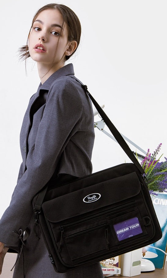 デイライフ(Daylife)  DAYLIFE CLEAR POCKET LAPTOP POUCH (BLACK)