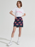 ワンダービジター(WONDER VISITOR) Rose pattern Mini Skirt [Navy]