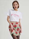 ワンダービジター(WONDER VISITOR) Rose pattern Mini Skirt [Beige]