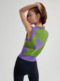 ワンダービジター(WONDER VISITOR) Flower Knit vest [Green]
