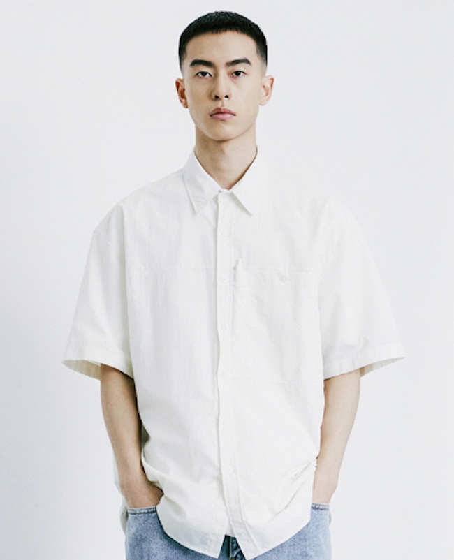 KND(케이엔디) 나일론 런드리 셔츠 화이트