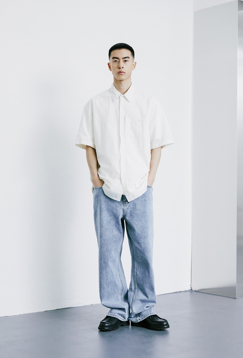 KND(케이엔디) 나일론 런드리 셔츠 화이트