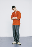 KND(ケイエンド) CHAIN CABLE COLLAR HALF KNIT ORANGE