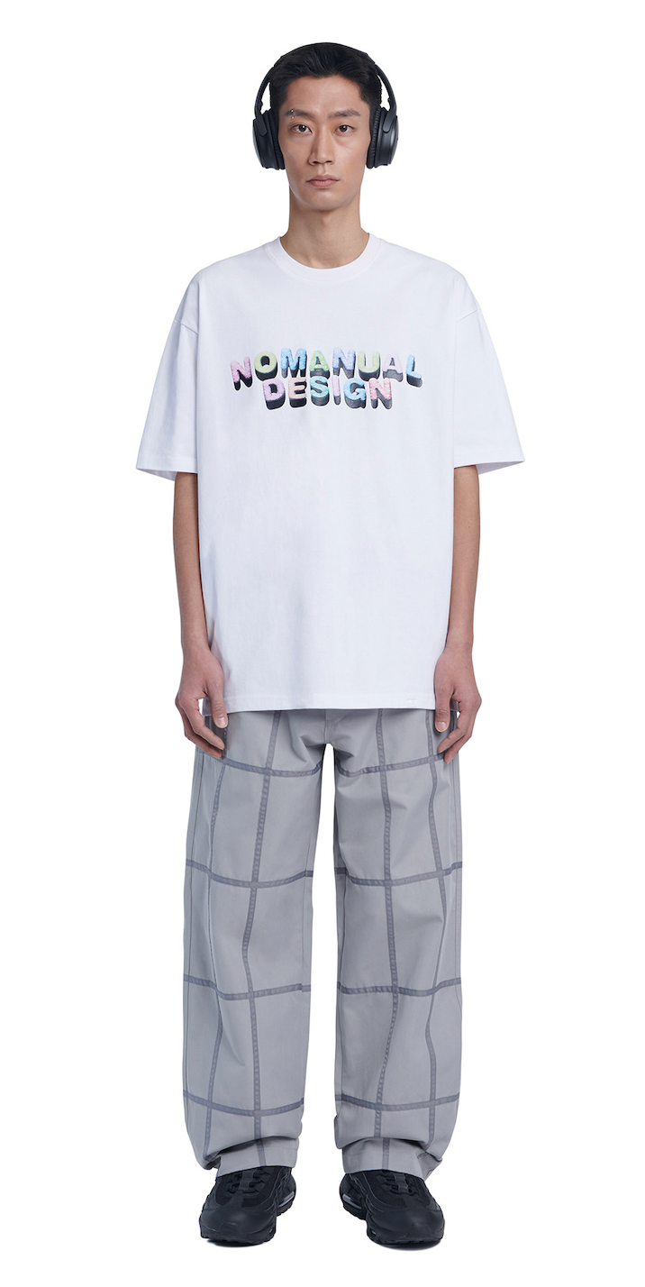 NOMANUAL(ノーマニュアル) SQR LINE PANTS - GRAY