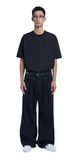 NOMANUAL(ノーマニュアル)  ONE TUCK REVERSED POCKET PANTS - BLACK