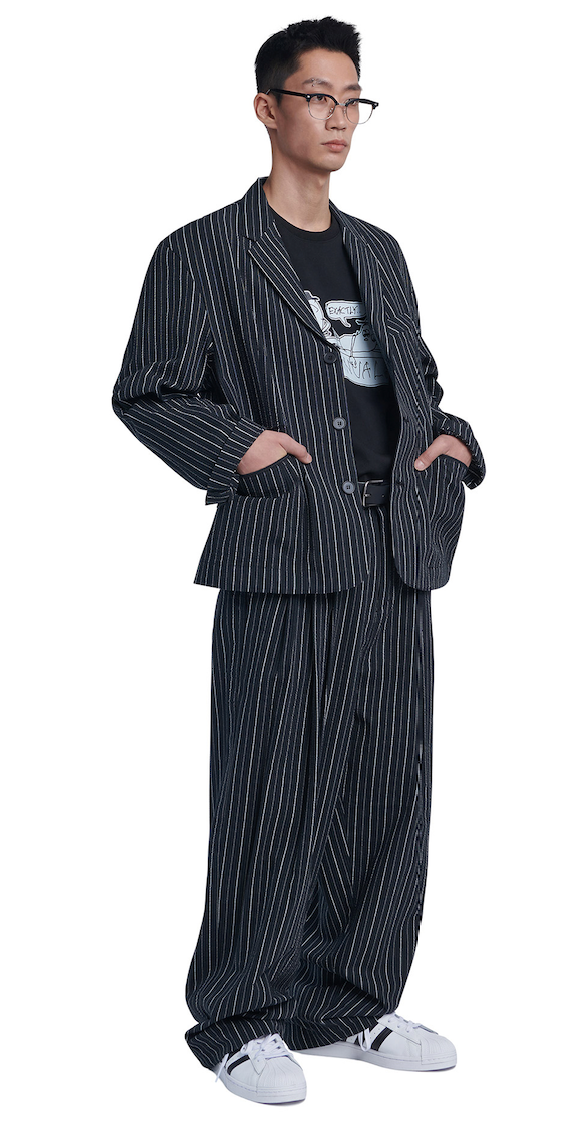 NOMANUAL(ノーマニュアル) SEERSUCKER WIDE PANTS - BLACK