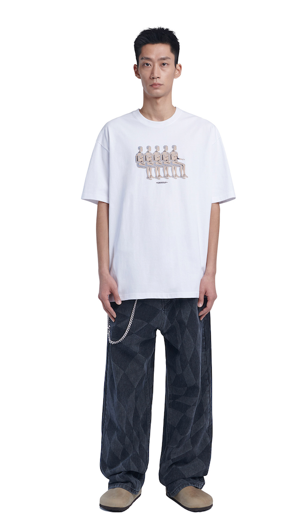 NOMANUAL(ノーマニュアル)  SKATER T-SHIRT - WHITE