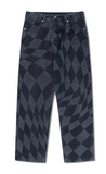 NOMANUAL(ノーマニュアル) D.T CHECKERBOARD DENIM PANTS - WASHED BLACK