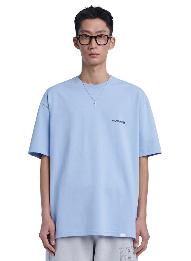 NOMANUAL(ノーマニュアル)  FREE DRAWING T-SHIRT - SKYBLUE