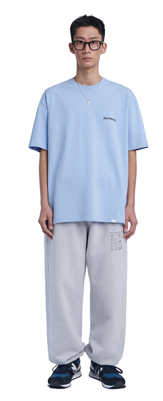 NOMANUAL(ノーマニュアル)  FREE DRAWING T-SHIRT - SKYBLUE