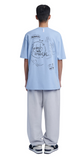 NOMANUAL(ノーマニュアル)  FREE DRAWING T-SHIRT - SKYBLUE