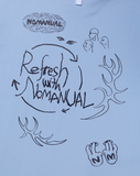 NOMANUAL(ノーマニュアル)  FREE DRAWING T-SHIRT - SKYBLUE