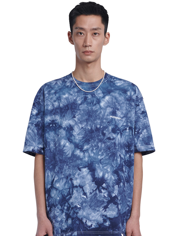 NOMANUAL(ノーマニュアル) D.R LOGO TIE DYE T-SHIRT - NAVY