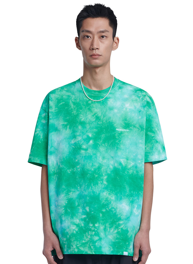 NOMANUAL(ノーマニュアル)  D.R LOGO TIE DYE T-SHIRT - GREEN