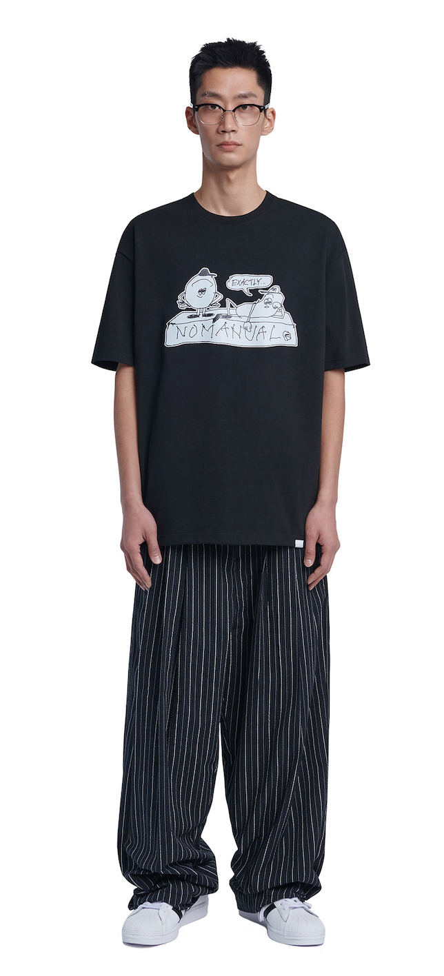 NOMANUAL(ノーマニュアル) NM FRIENDS T-SHIRT - BLACK
