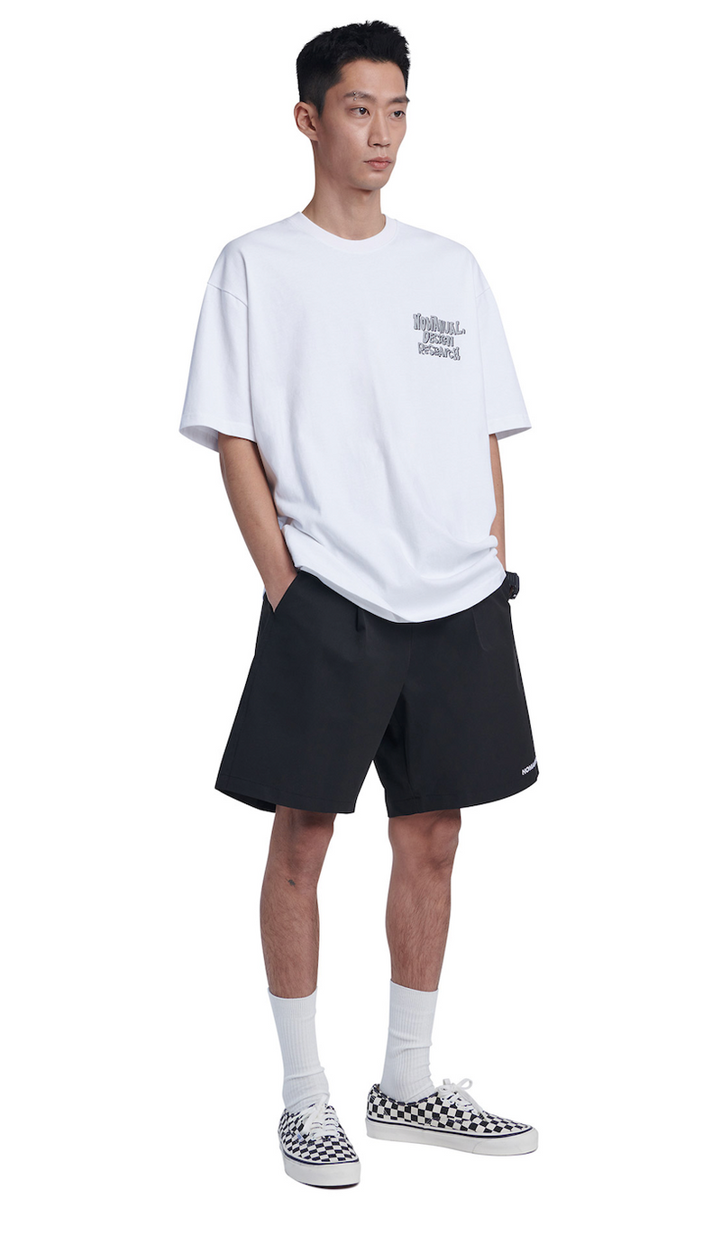 NOMANUAL(ノーマニュアル)  DOODLE LOGO T-SHIRT - WHITE