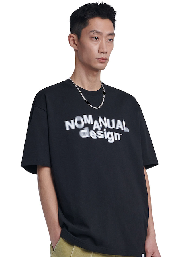 NOMANUAL(ノーマニュアル) MOTION GRAPHIC T-SHIRT - BLACK