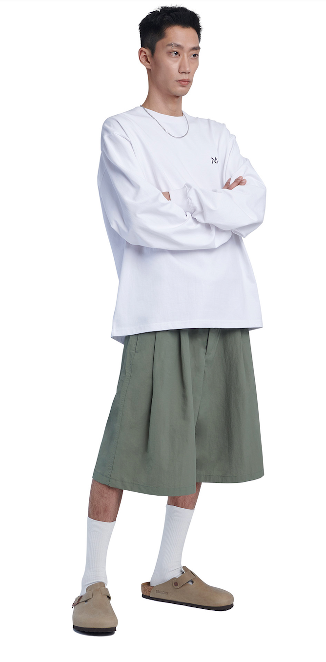 NOMANUAL(ノーマニュアル) NYLON BERMUDA PANTS - KHAKI