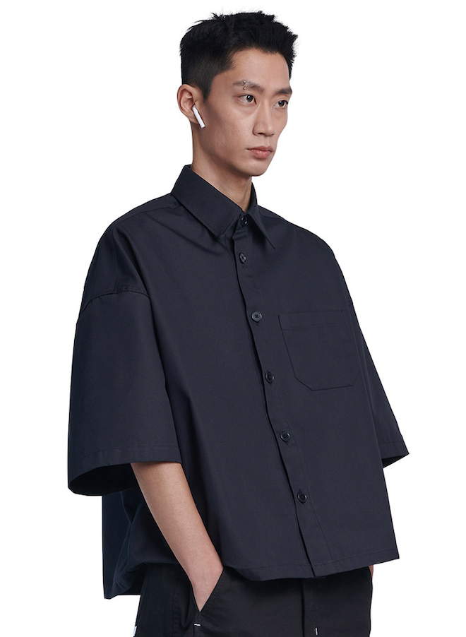 NOMANUAL(ノーマニュアル) NM BOX HALF SHIRTS - BLACK