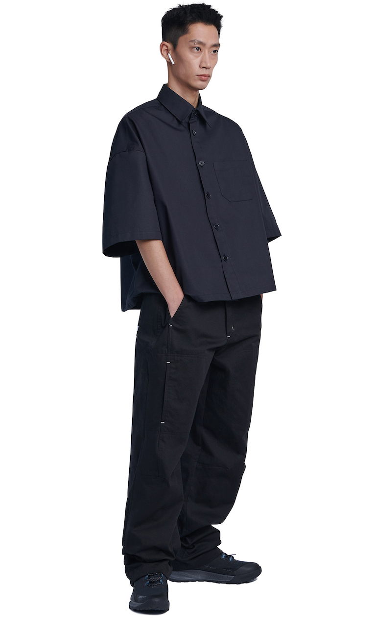 NOMANUAL(ノーマニュアル) NM BOX HALF SHIRTS - BLACK