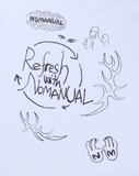 NOMANUAL(ノーマニュアル) FREE DRAWING T-SHIRT - WHITEピー