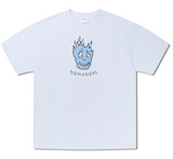 NOMANUAL(ノーマニュアル) FLAME MONSTER T-SHIRT - WHITE MELANGE