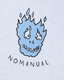 NOMANUAL(ノーマニュアル) FLAME MONSTER T-SHIRT - WHITE MELANGE