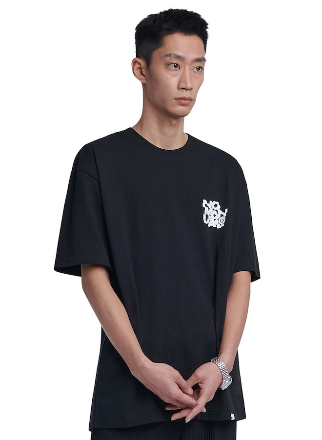 NOMANUAL(ノーマニュアル) CRACKED T-SHIRT - BLACK